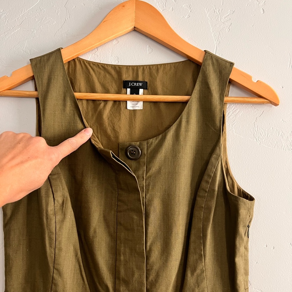 J. Crew Olive Green Sleeveless Dress - Picture 2 of 6